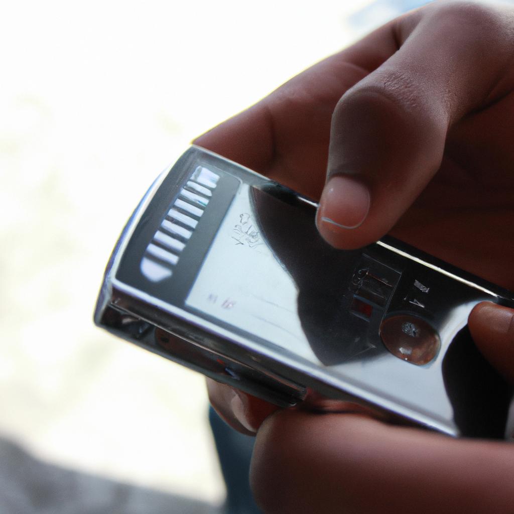 Person using a mobile phone