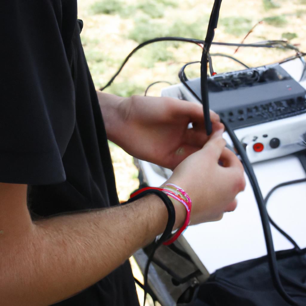 Person working with radio equipment